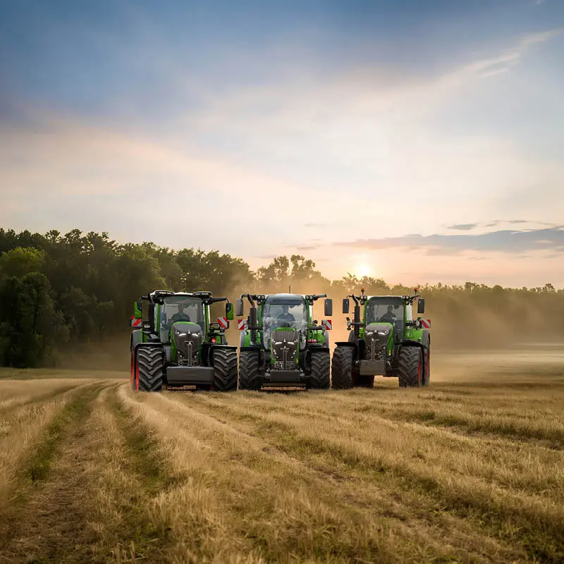 3 Fendt auf einem Feld. Dieselkampagne