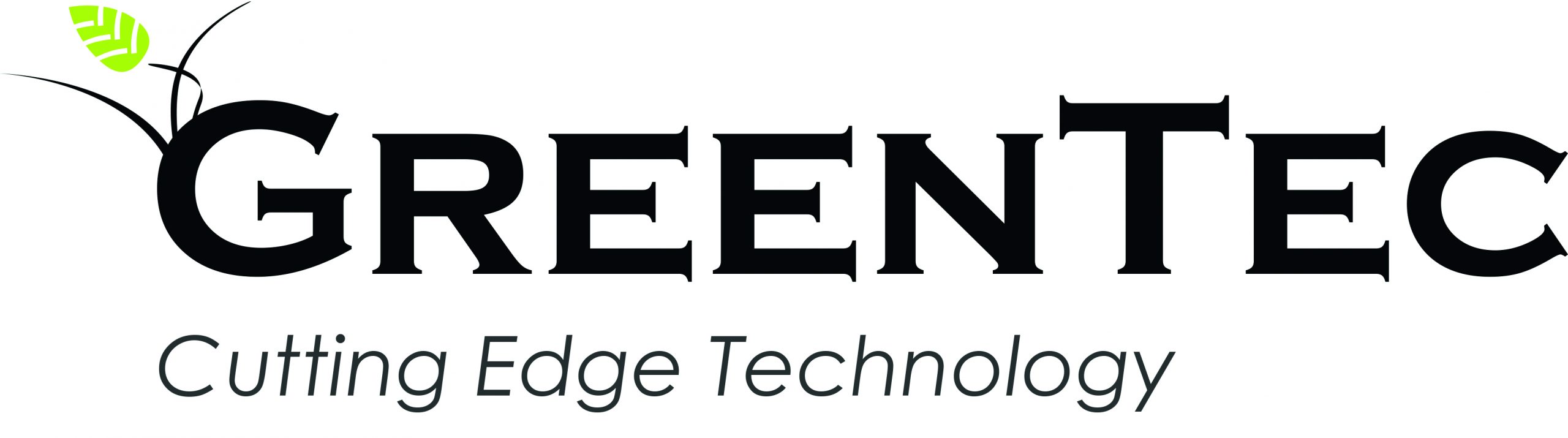 Logo GreenTec cu text verde și sloganul „Tehnologie de ultimă generație”.