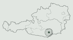 Karte von Österreich mit markiertem Bereich in Kärnten.