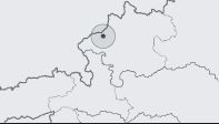 Eine einfache Karte mit einer markierten Stelle im nördlichen Bereich.