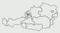 Karte von Österreich mit Fokus auf die Region um Linz.